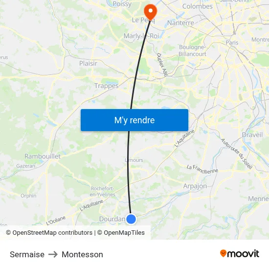 Sermaise to Montesson map