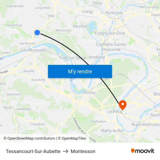 Tessancourt-Sur-Aubette to Montesson map