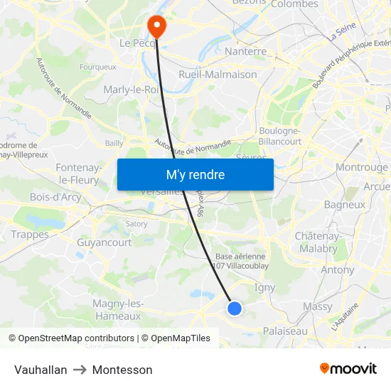 Vauhallan to Montesson map