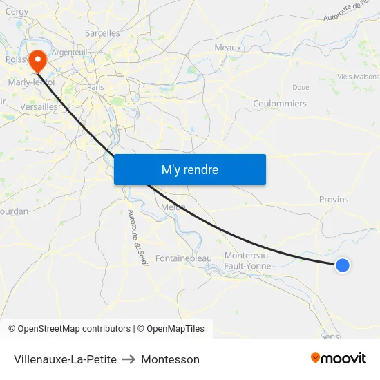 Villenauxe-La-Petite to Montesson map