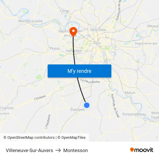 Villeneuve-Sur-Auvers to Montesson map