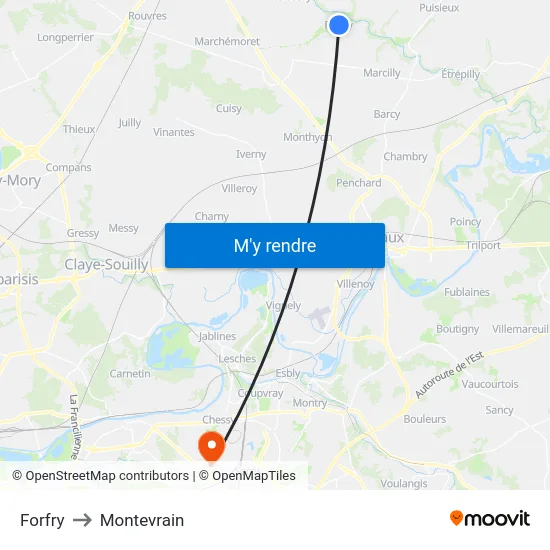 Forfry to Montevrain map