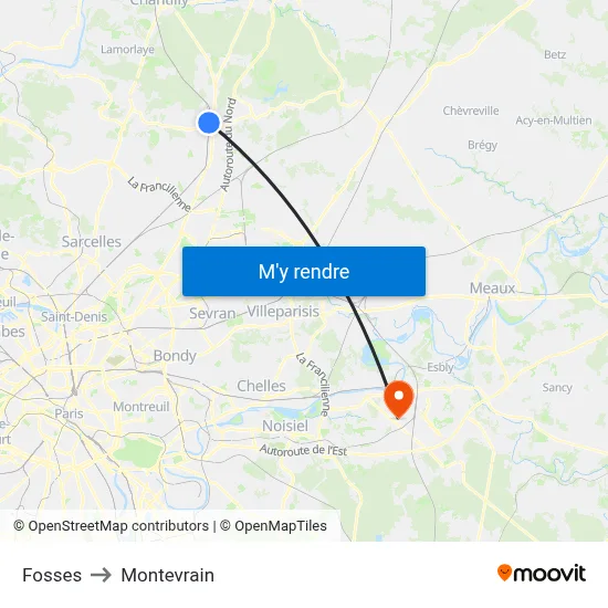 Fosses to Montevrain map