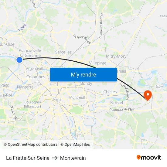 La Frette-Sur-Seine to Montevrain map