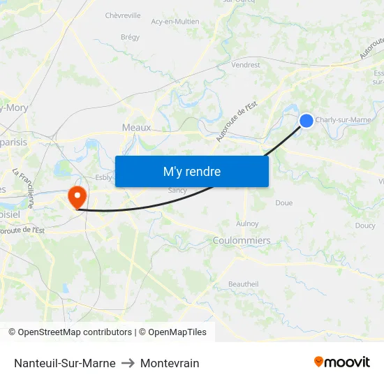 Nanteuil-Sur-Marne to Montevrain map
