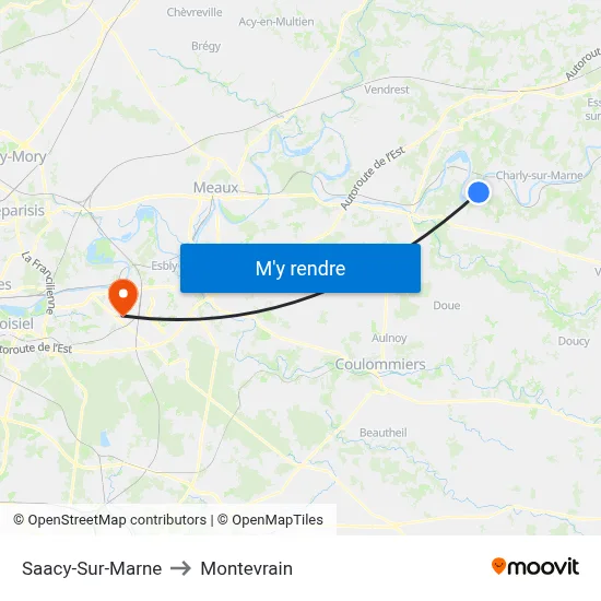Saacy-Sur-Marne to Montevrain map