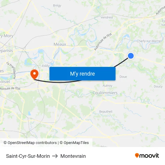 Saint-Cyr-Sur-Morin to Montevrain map