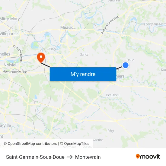 Saint-Germain-Sous-Doue to Montevrain map
