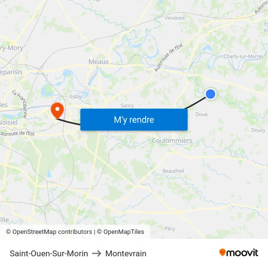 Saint-Ouen-Sur-Morin to Montevrain map
