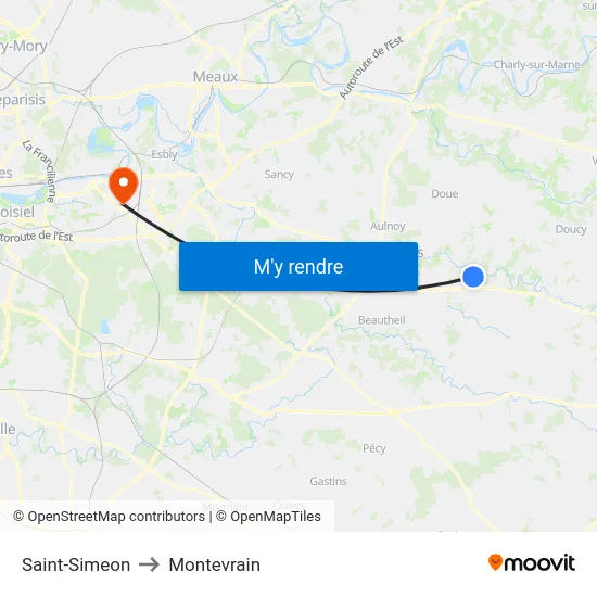 Saint-Simeon to Montevrain map