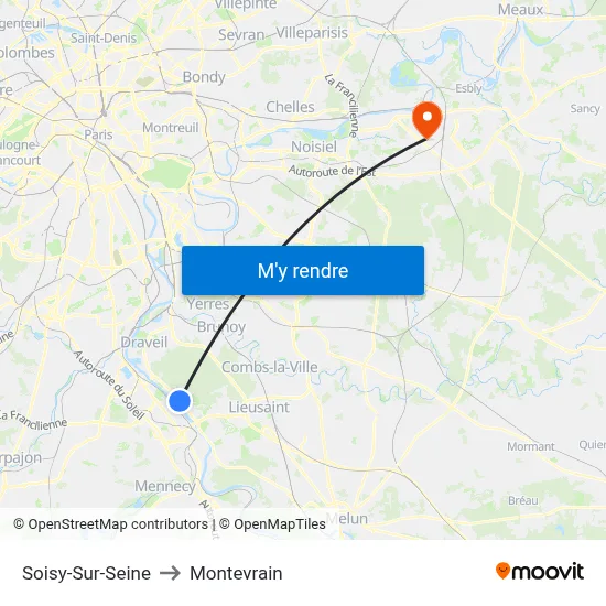 Soisy-Sur-Seine to Montevrain map