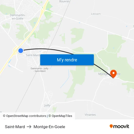 Saint-Mard to Montge-En-Goele map