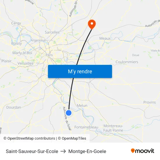 Saint-Sauveur-Sur-Ecole to Montge-En-Goele map