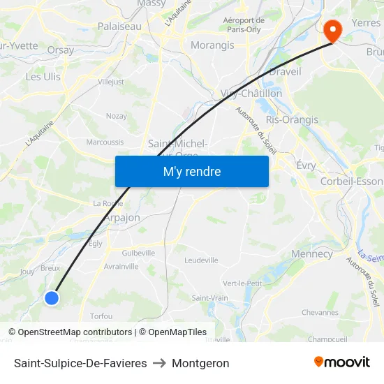Saint-Sulpice-De-Favieres to Montgeron map