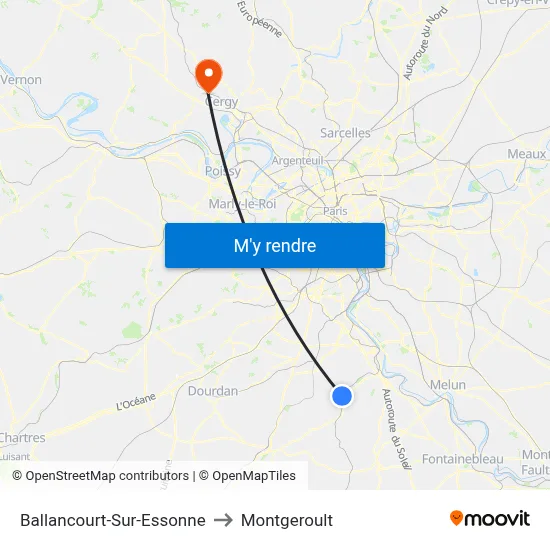 Ballancourt-Sur-Essonne to Montgeroult map