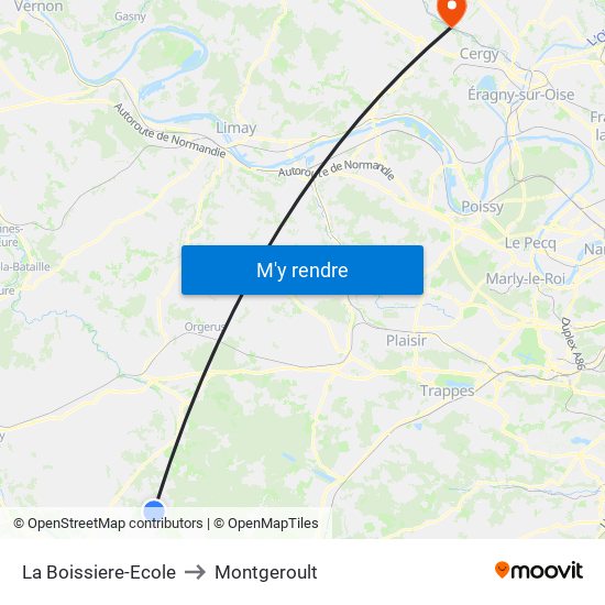 La Boissiere-Ecole to Montgeroult map