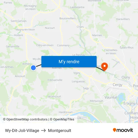 Wy-Dit-Joli-Village to Montgeroult map