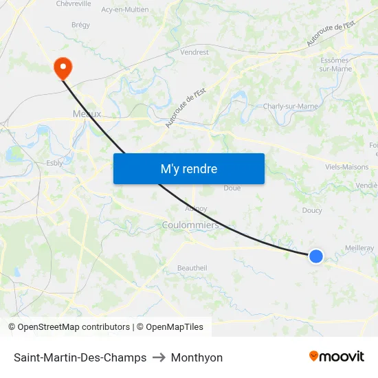 Saint-Martin-Des-Champs to Monthyon map