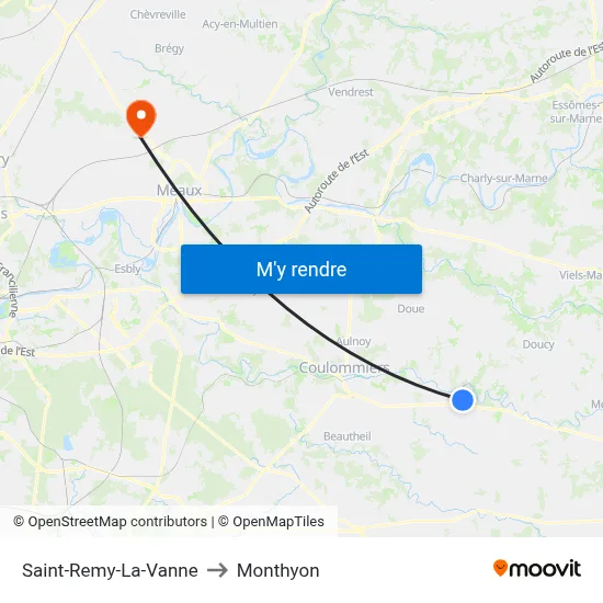 Saint-Remy-La-Vanne to Monthyon map