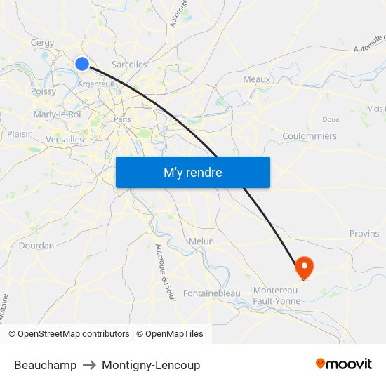 Beauchamp to Montigny-Lencoup map