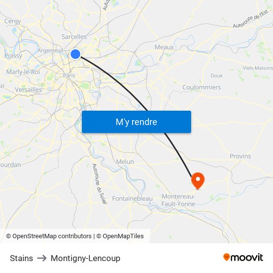 Stains to Montigny-Lencoup map