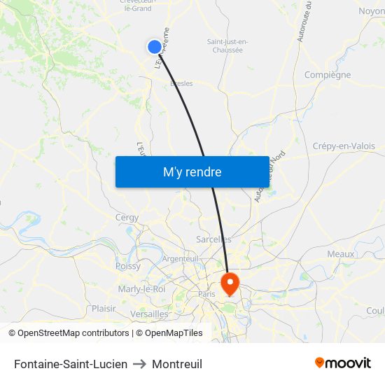 Fontaine-Saint-Lucien to Montreuil map