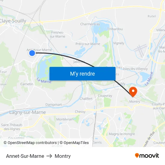 Annet-Sur-Marne to Montry map