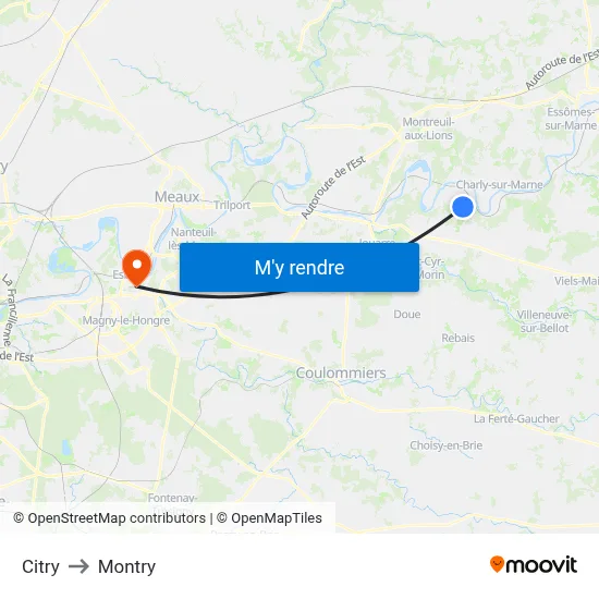 Citry to Montry map