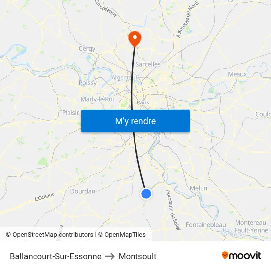 Ballancourt-Sur-Essonne to Montsoult map