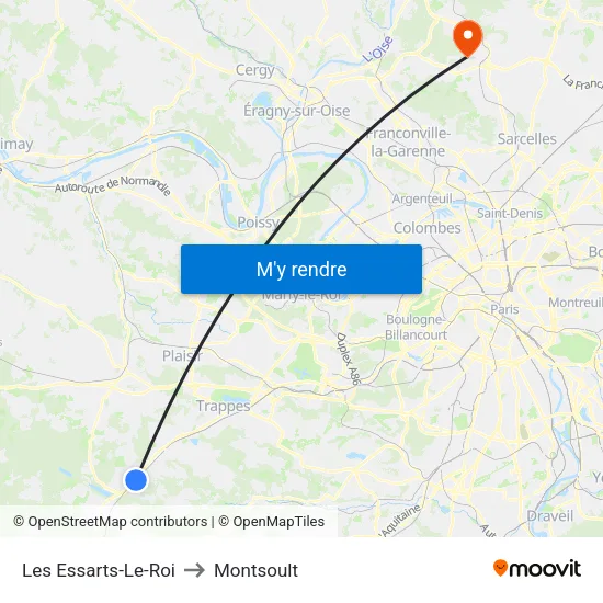 Les Essarts-Le-Roi to Montsoult map