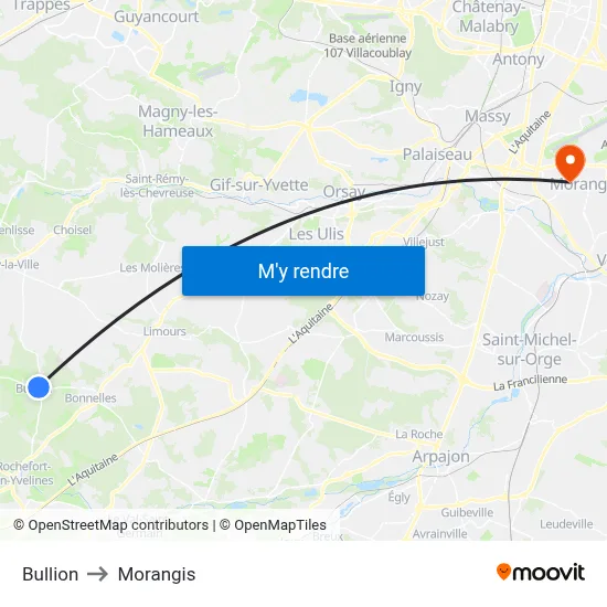 Bullion to Morangis map