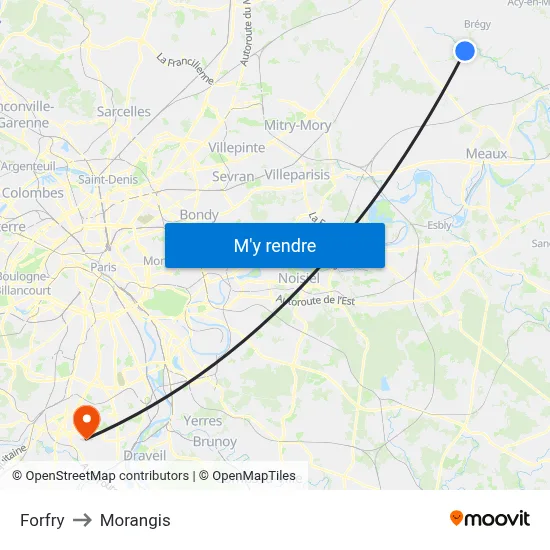 Forfry to Morangis map
