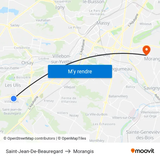 Saint-Jean-De-Beauregard to Morangis map