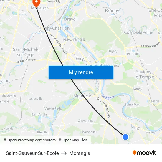 Saint-Sauveur-Sur-Ecole to Morangis map