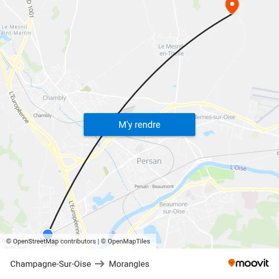 Champagne-Sur-Oise to Morangles map