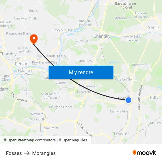 Fosses to Morangles map