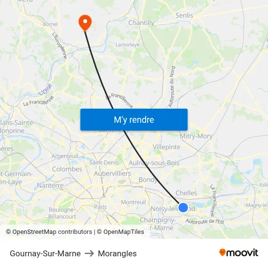 Gournay-Sur-Marne to Morangles map