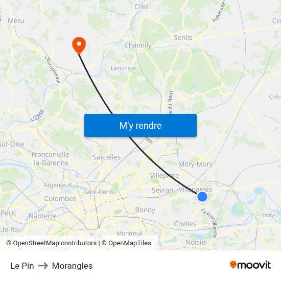 Le Pin to Morangles map
