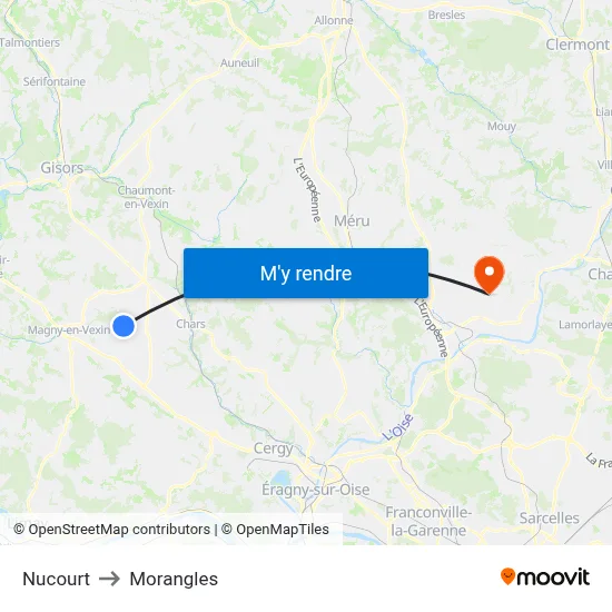 Nucourt to Morangles map