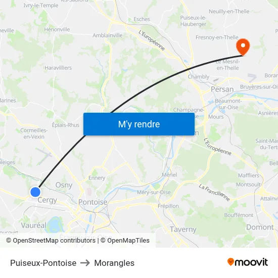 Puiseux-Pontoise to Morangles map