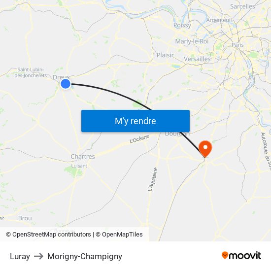 Luray to Morigny-Champigny map