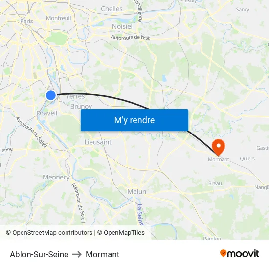 Ablon-Sur-Seine to Mormant map