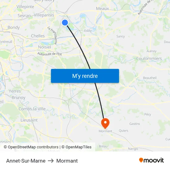 Annet-Sur-Marne to Mormant map