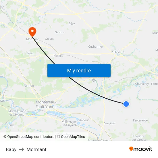 Baby to Mormant map