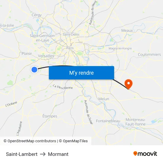 Saint-Lambert to Mormant map
