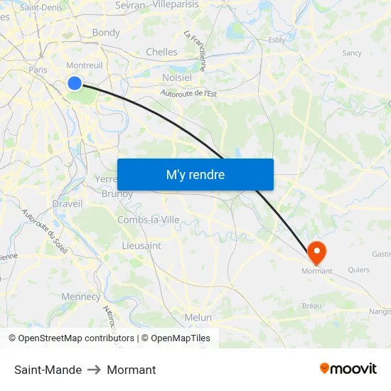 Saint-Mande to Mormant map
