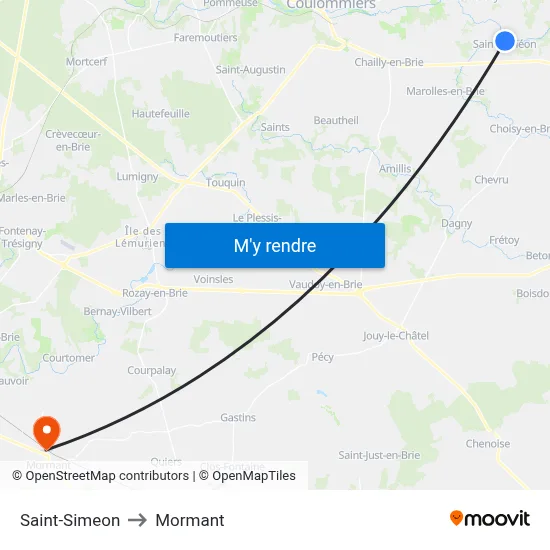 Saint-Simeon to Mormant map