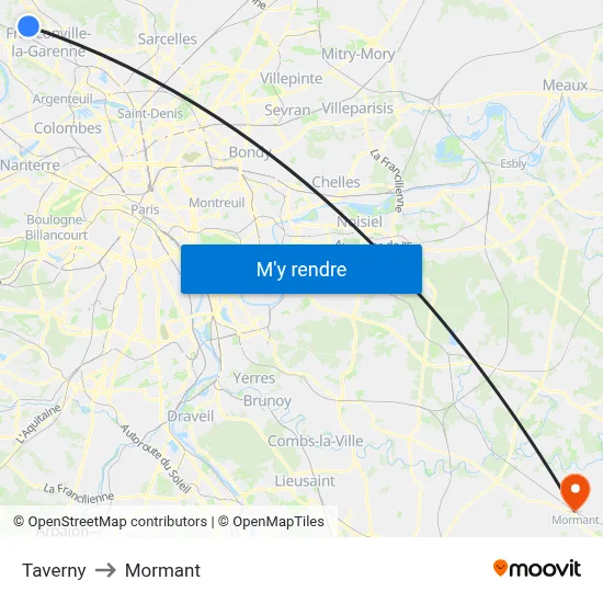Taverny to Mormant map