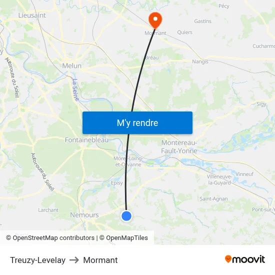 Treuzy-Levelay to Mormant map