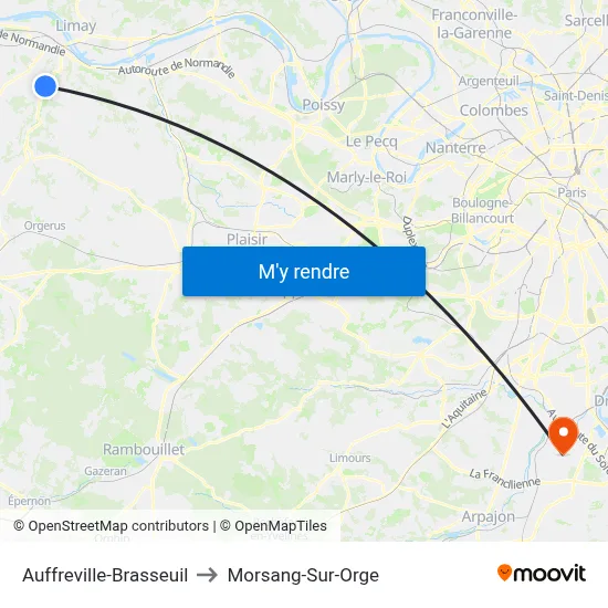 Auffreville-Brasseuil to Morsang-Sur-Orge map
